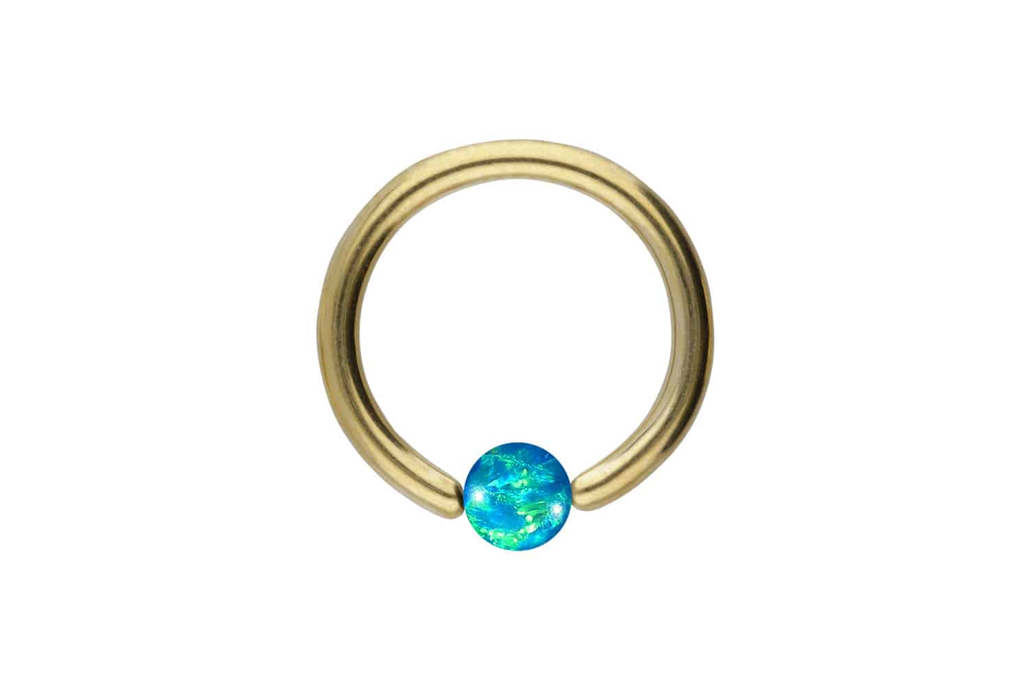 Titan Klemmkugelring Piercing SYNTHETISCHER OPAL